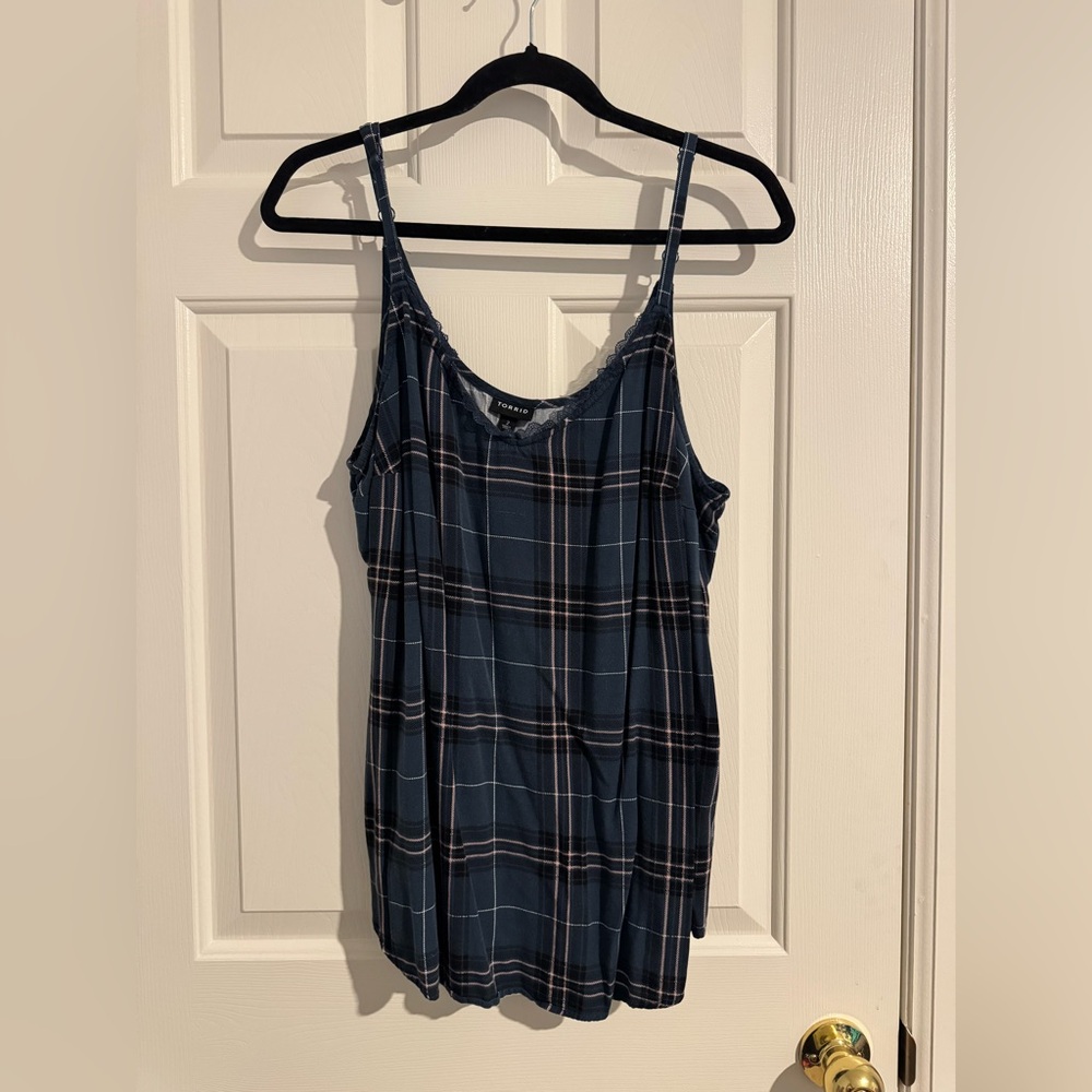 Torrid Navy V-Neck Top